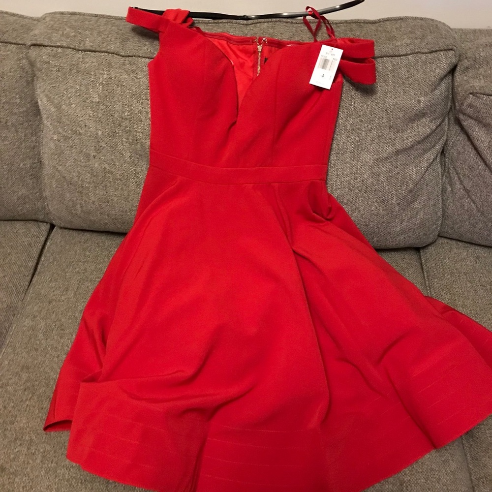 Red dress with pockets